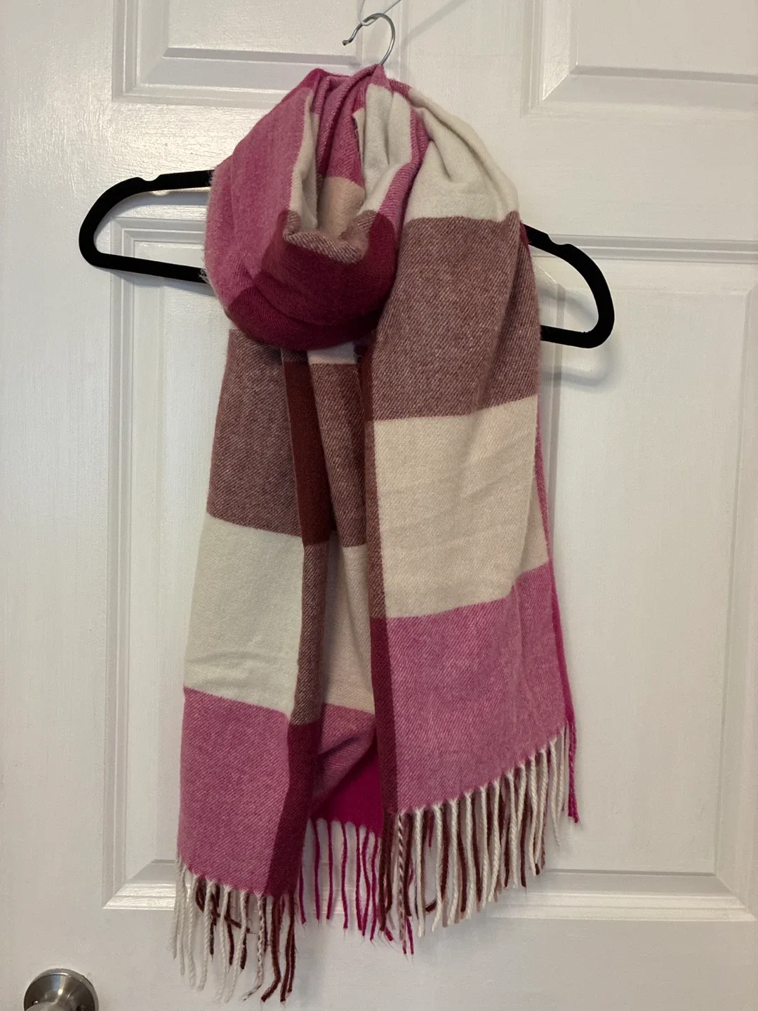 Pink & Brown Plaid Scarf image indicator(2)