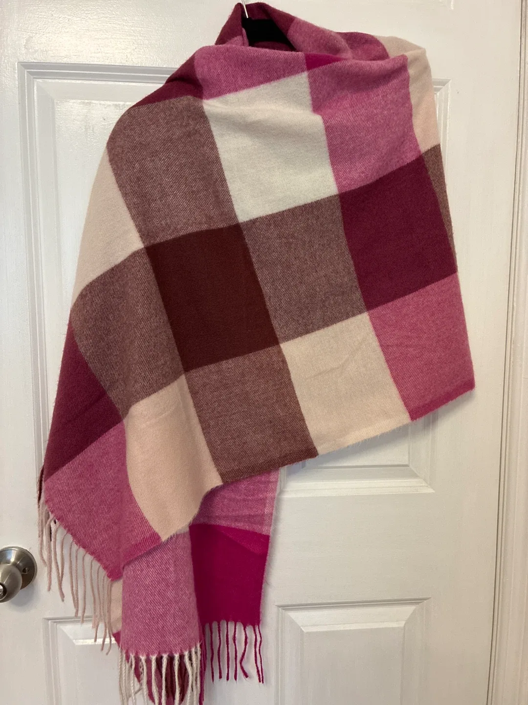 Pink & Brown Plaid Scarf image indicator(3)