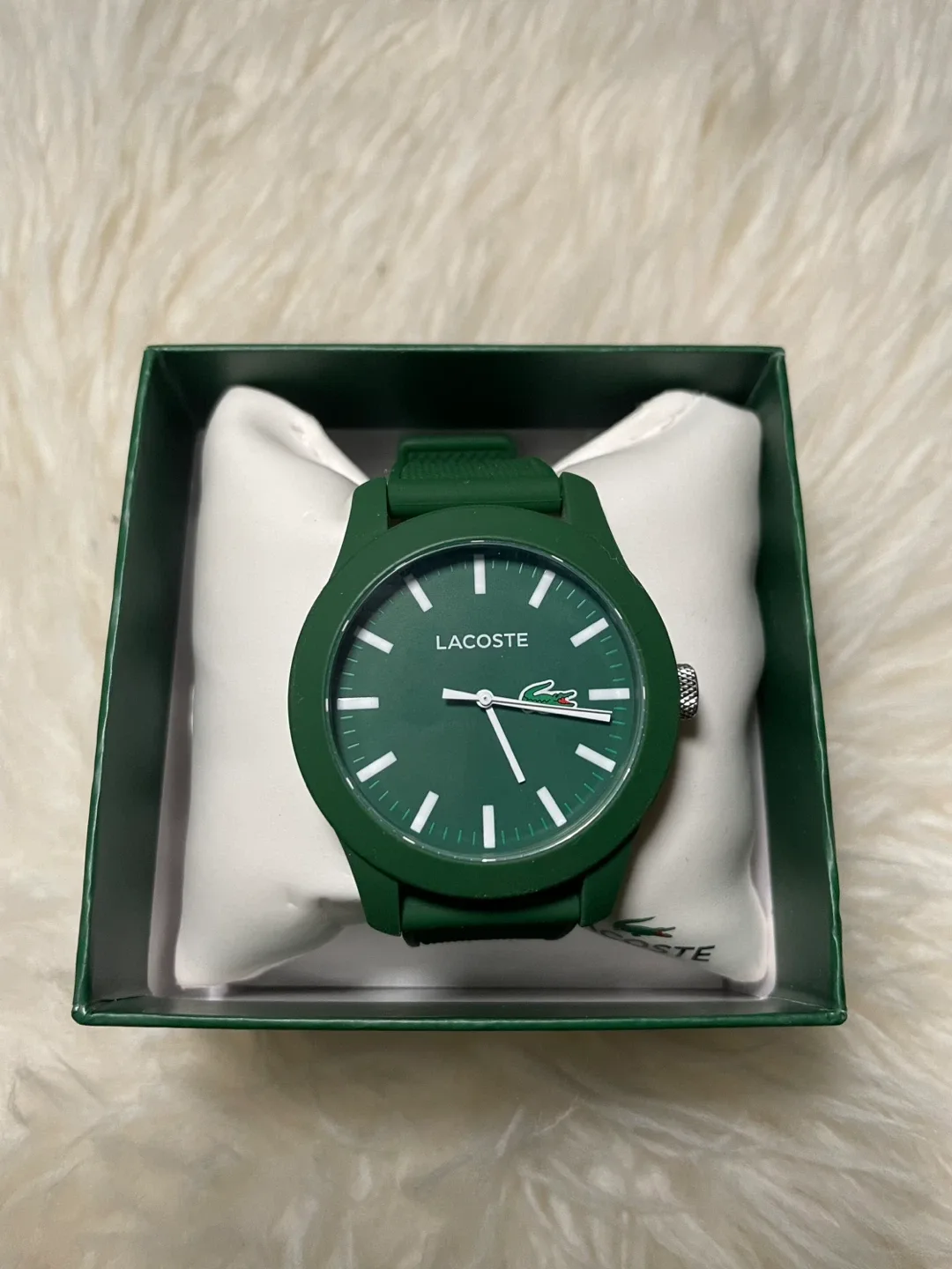 Lacoste Green Rubber Watch with Box image indicator(2)