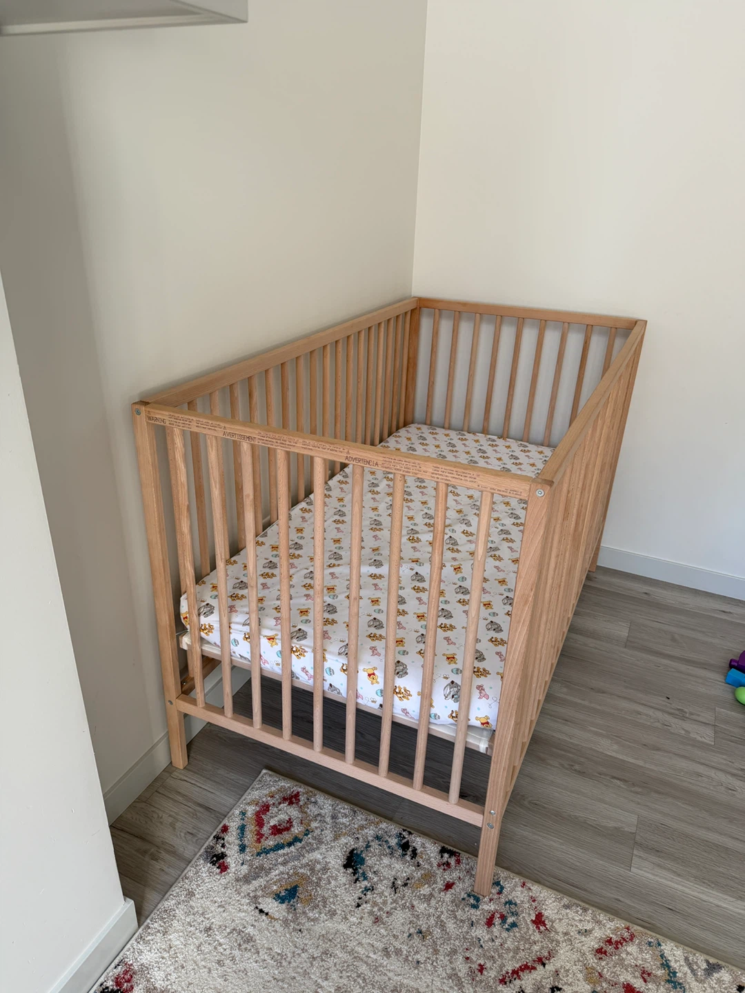 Baby Crib + Mattress + Protector