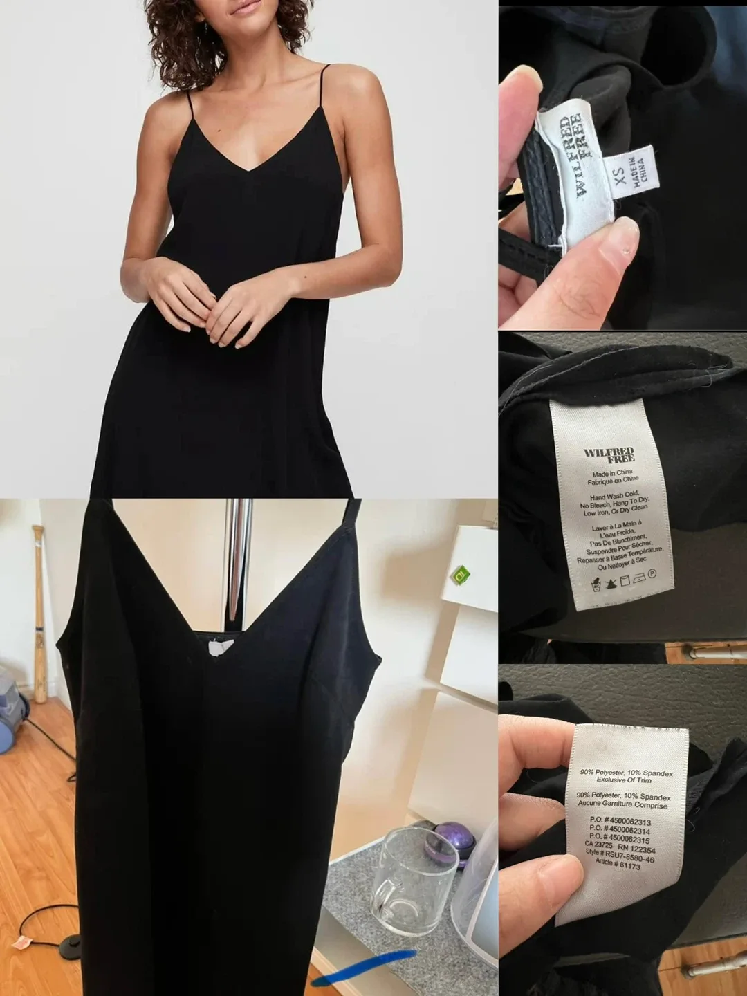 Wilfred Free Black Slip Dress - Size XS image indicator(5)