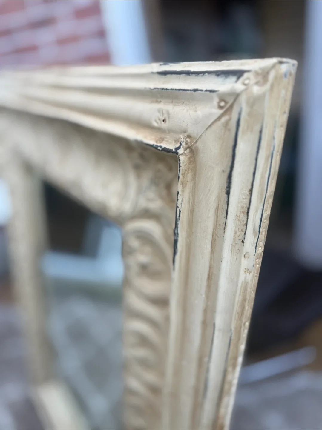 Rustic Beveled Mirror- Reclaimed Tin Ceiling Frame image indicator(2)