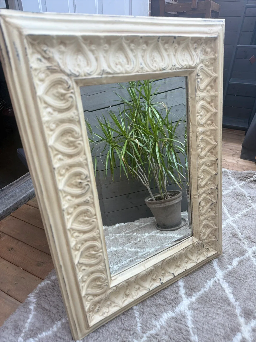 Rustic Beveled Mirror- Reclaimed Tin Ceiling Frame image indicator(3)