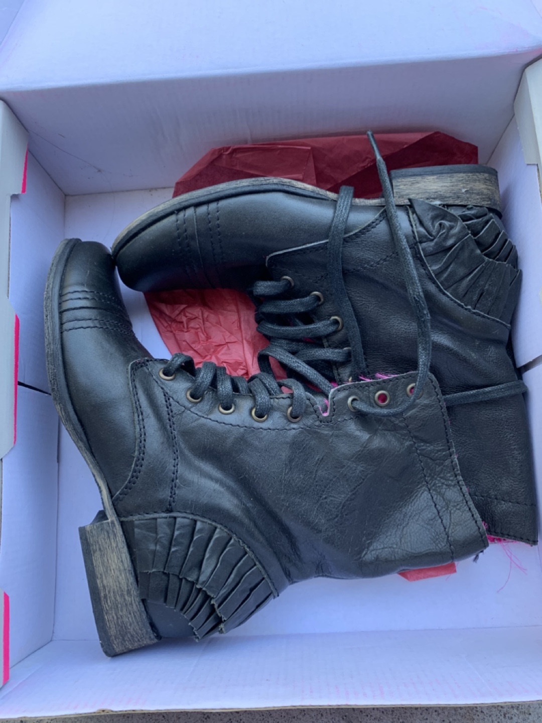 Betsey Johnson Black Leather Boots - size 6