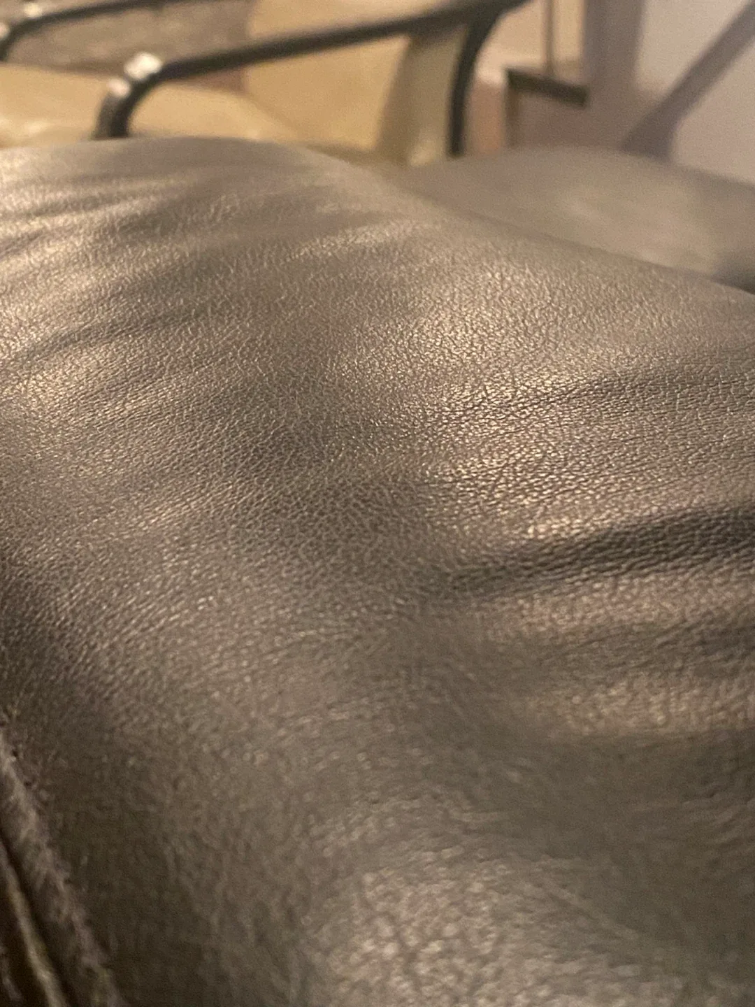 Black Leather Armchair with Ottoman image indicator(2)