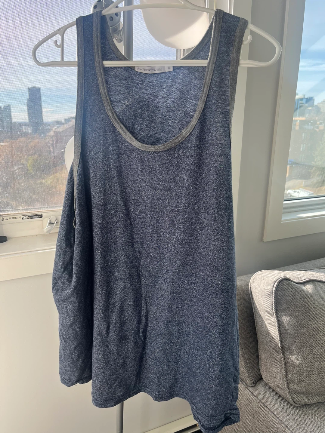 Men’s blue and grey Alternative Apparel Tank Top - XL