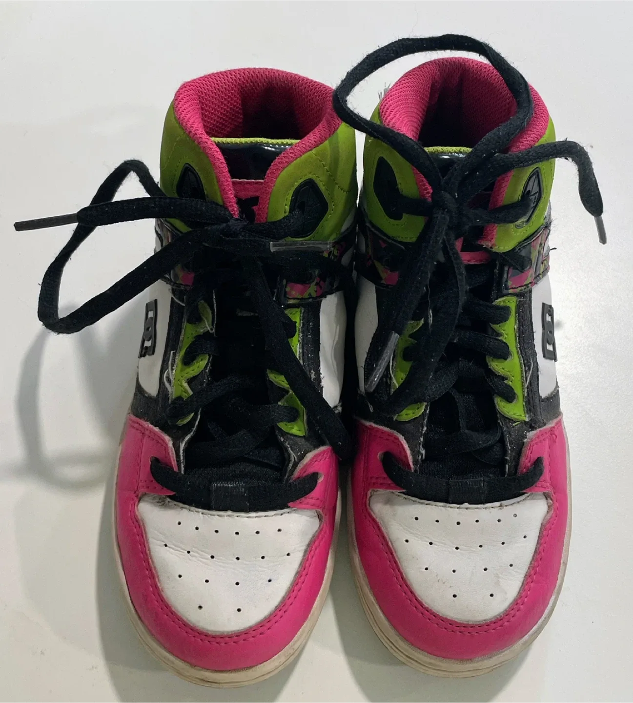 DC high-top sneakers - Pink, Green, White