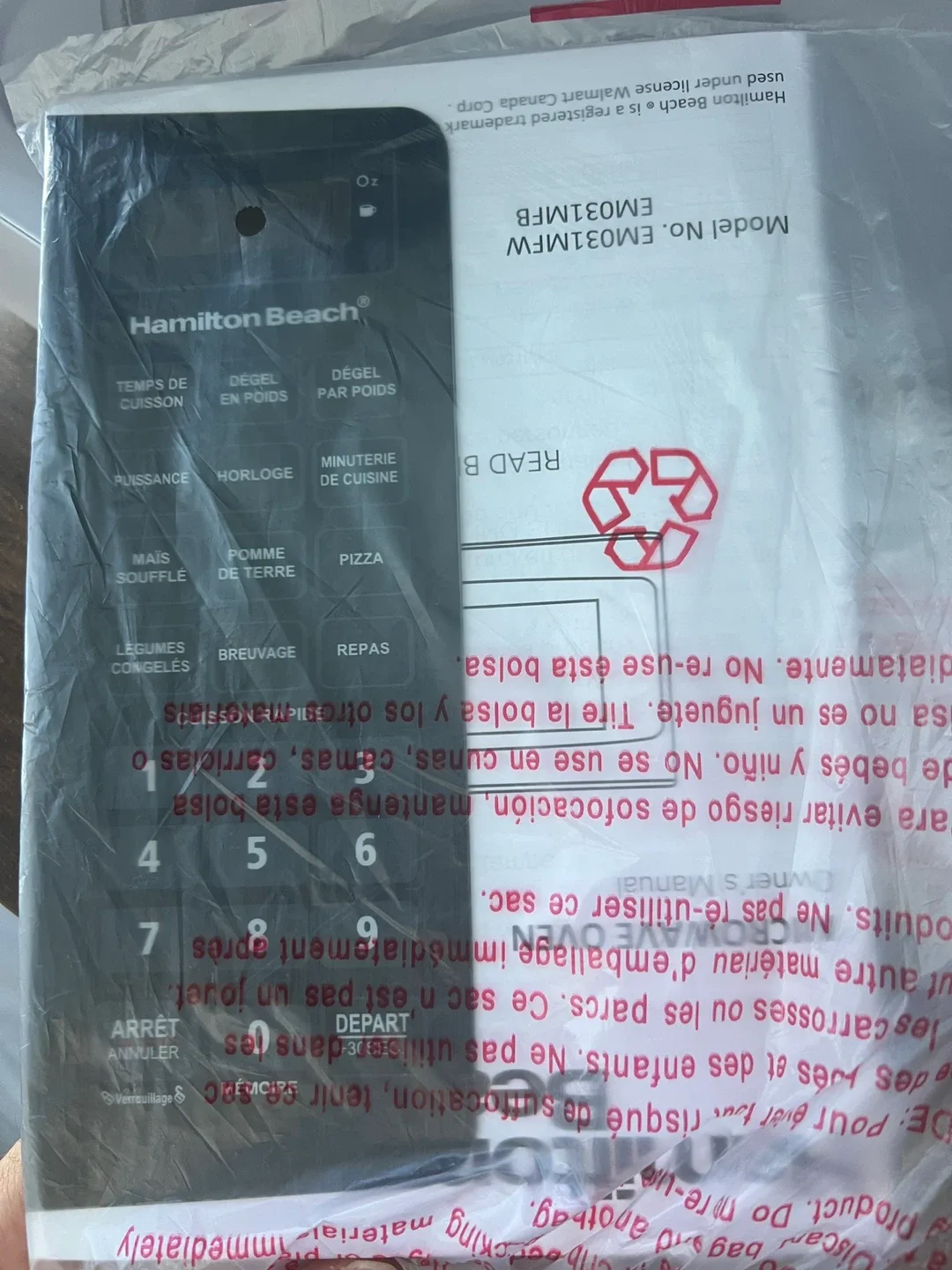 Hamilton Beach Microwave - Black image indicator(3)