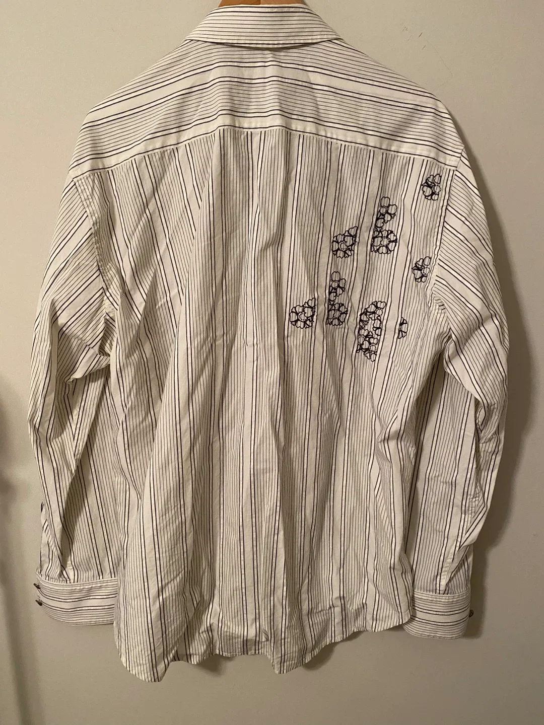 Vintage Striped Embroidered Button-Down Shirt image indicator(3)