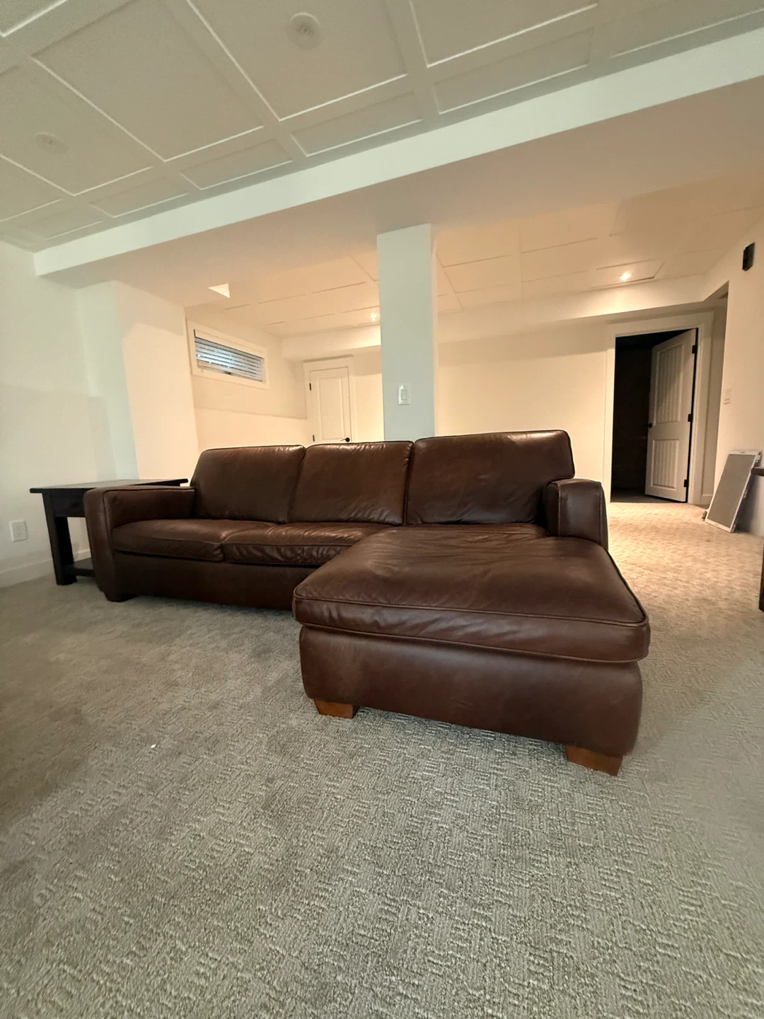 🛋 Natuzzi Genuine Leather Chaise Lounge Sofa – Excellent