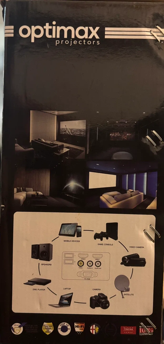 Optimax UHD-41 LED 4K HDMI Smart Projector + Self Lock Screen image indicator(6)