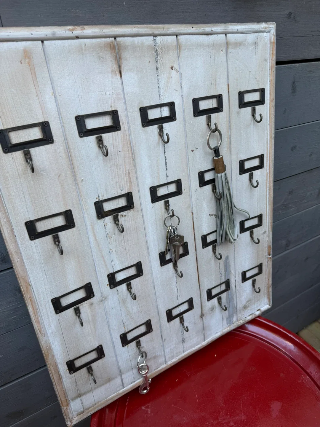 Rustic Wooden Key Holder with Hooks image indicator(2)