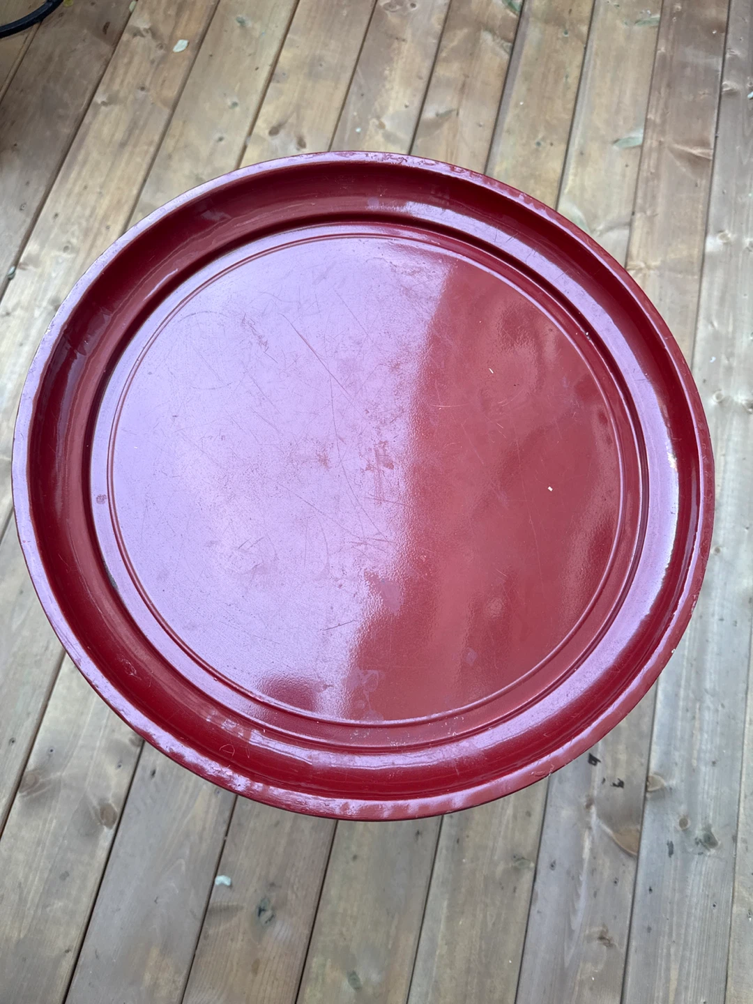 Red Vintage Accent Table - photo 3