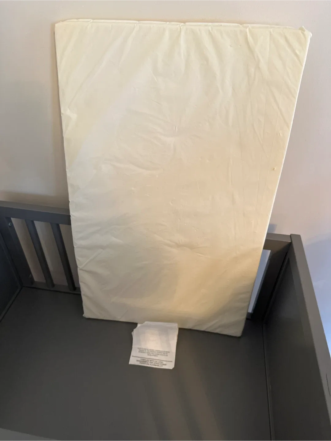 Grey Baby Crib with Mattress image indicator(3)