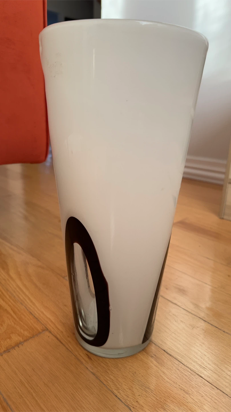 White Vase with Black Design