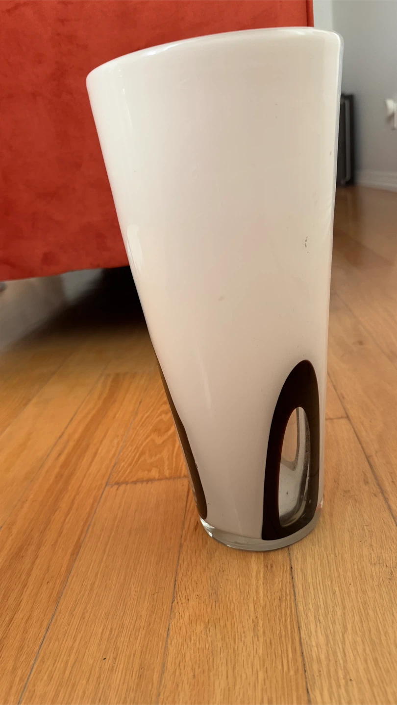 White Vase with Black Design - photo 2