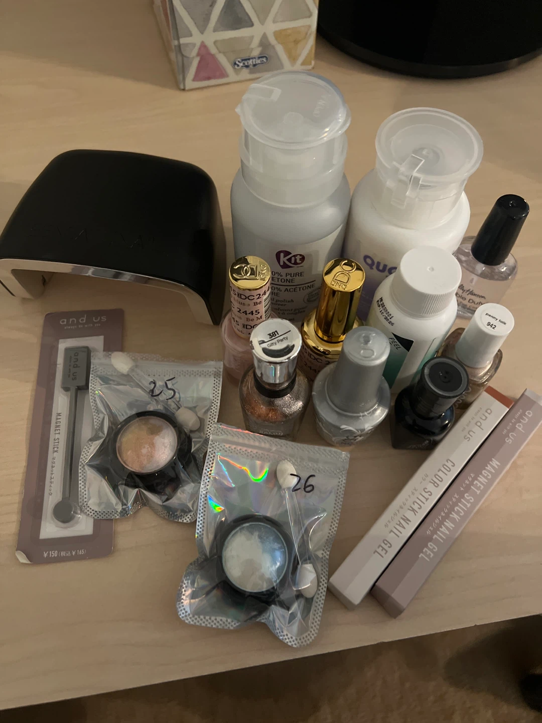 Nail Polish, Lamp, and Accessories