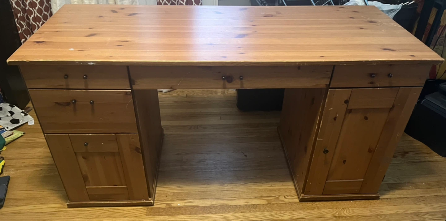 Wooden Desk with Drawers
