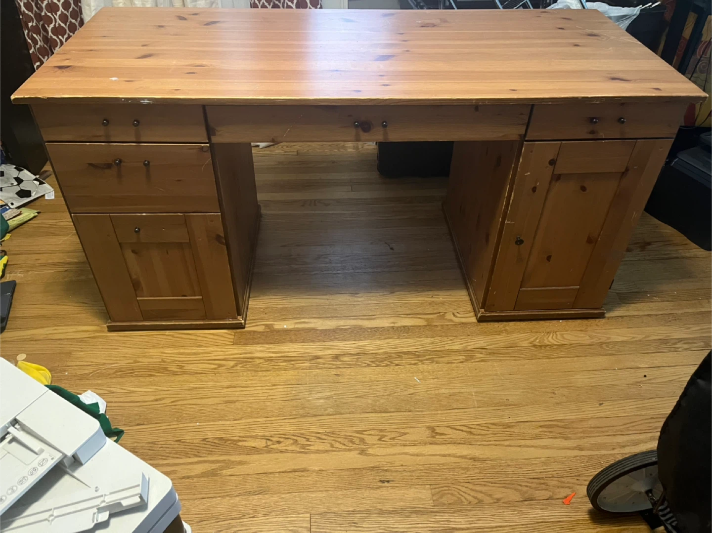 Wooden Desk with Drawers - photo 2