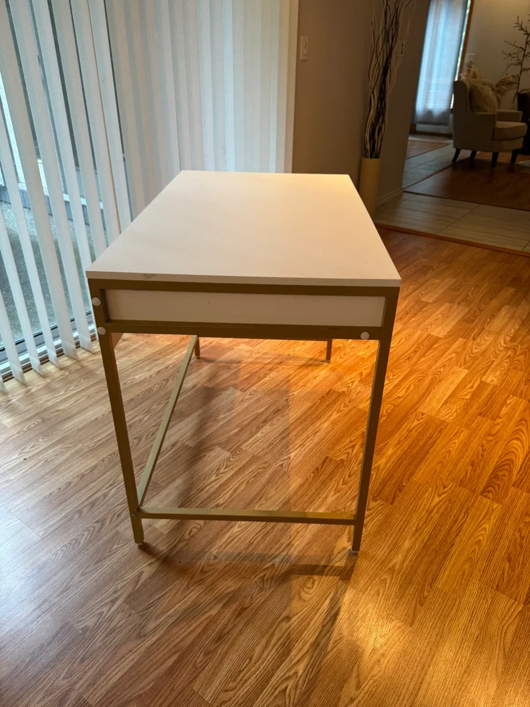 White & Gold Desk with Drawer image indicator(2)