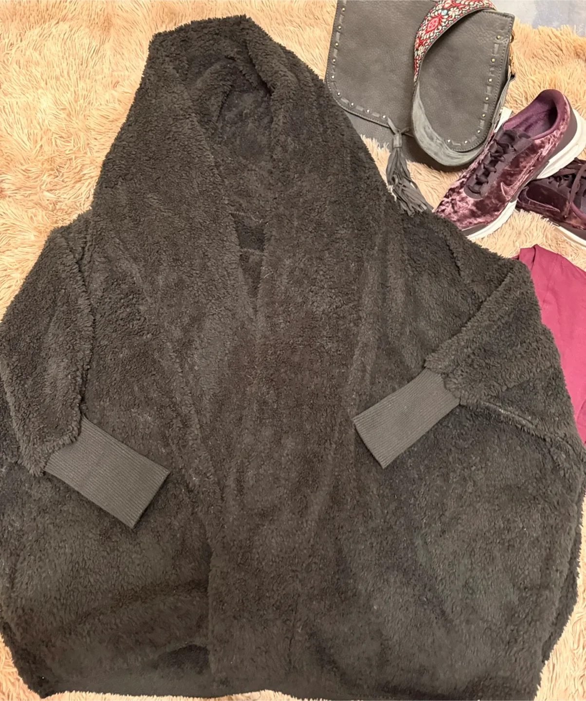 Shein Lune Hooded Fluffy Teddy Coat thumbnail