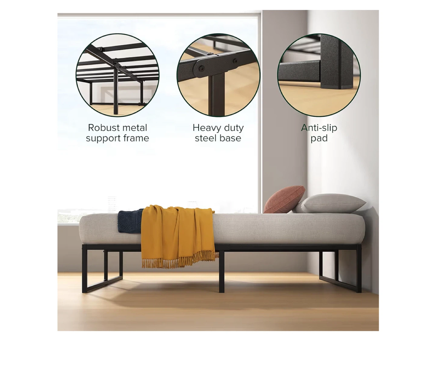 Metal Platform Bed Frame - Queen size - photo 3