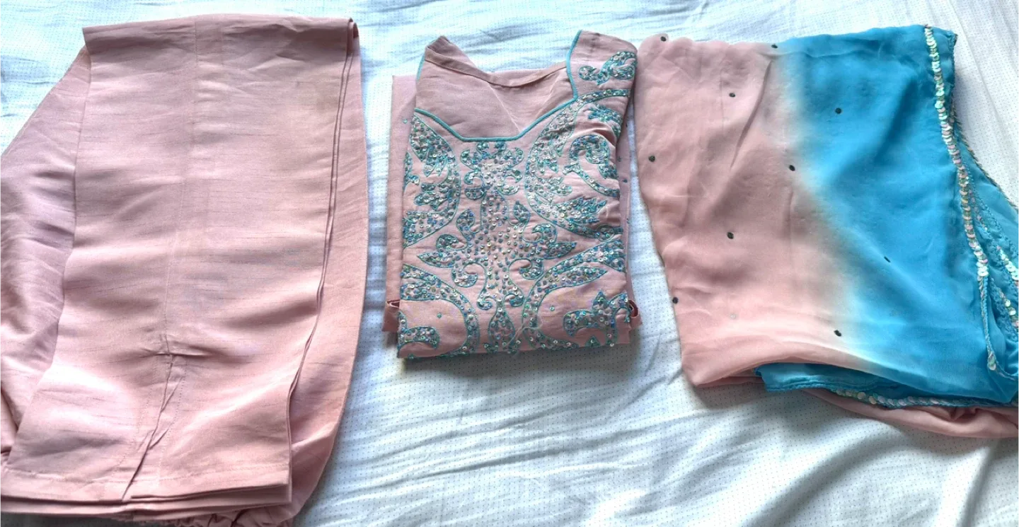 3pcs embroidery baby Pink dress image indicator(4)