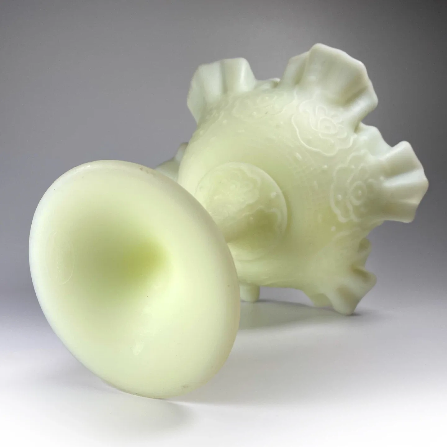 Vintage Fenton Custard Glass Compote image indicator(6)