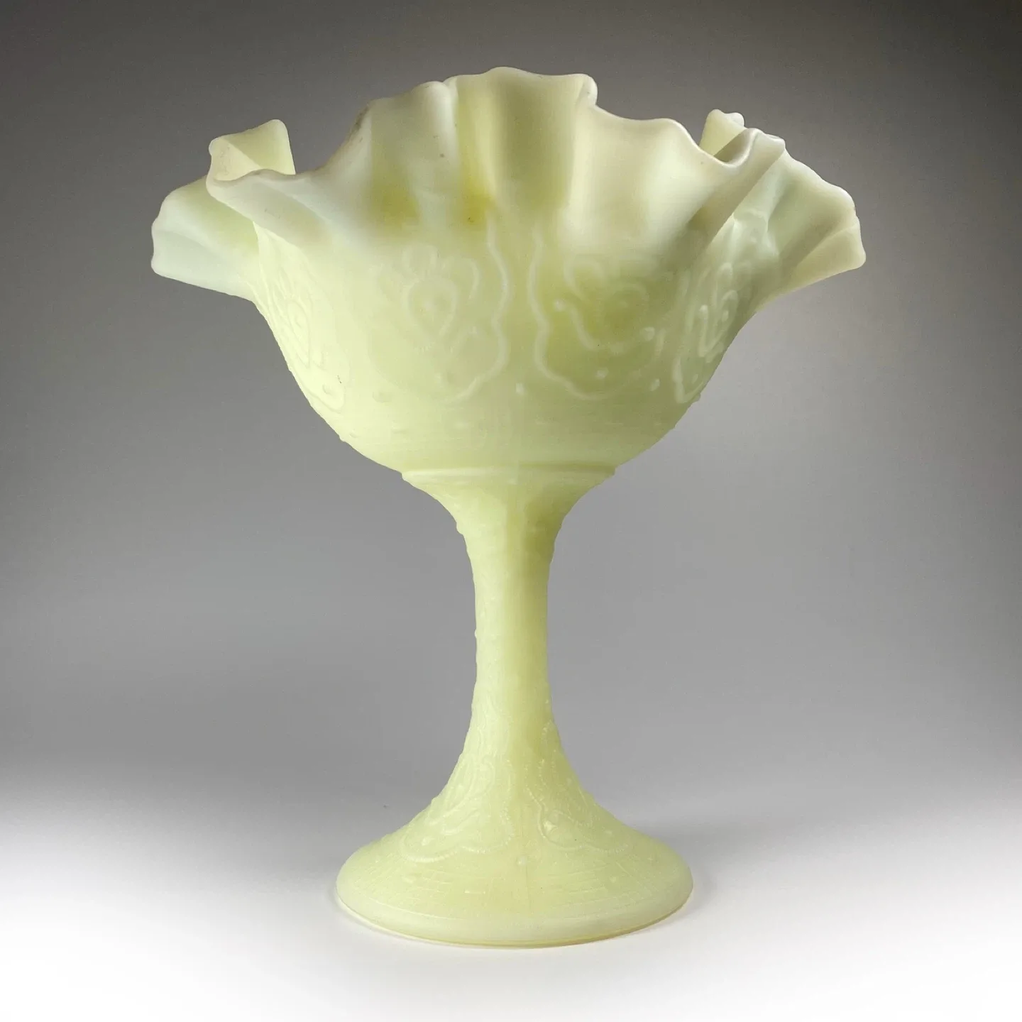 Vintage Fenton Custard Glass Compote image indicator(2)