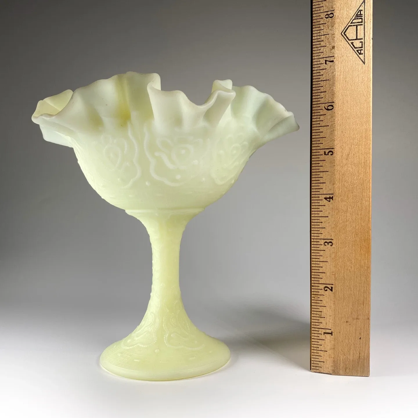 Vintage Fenton Custard Glass Compote image indicator(7)