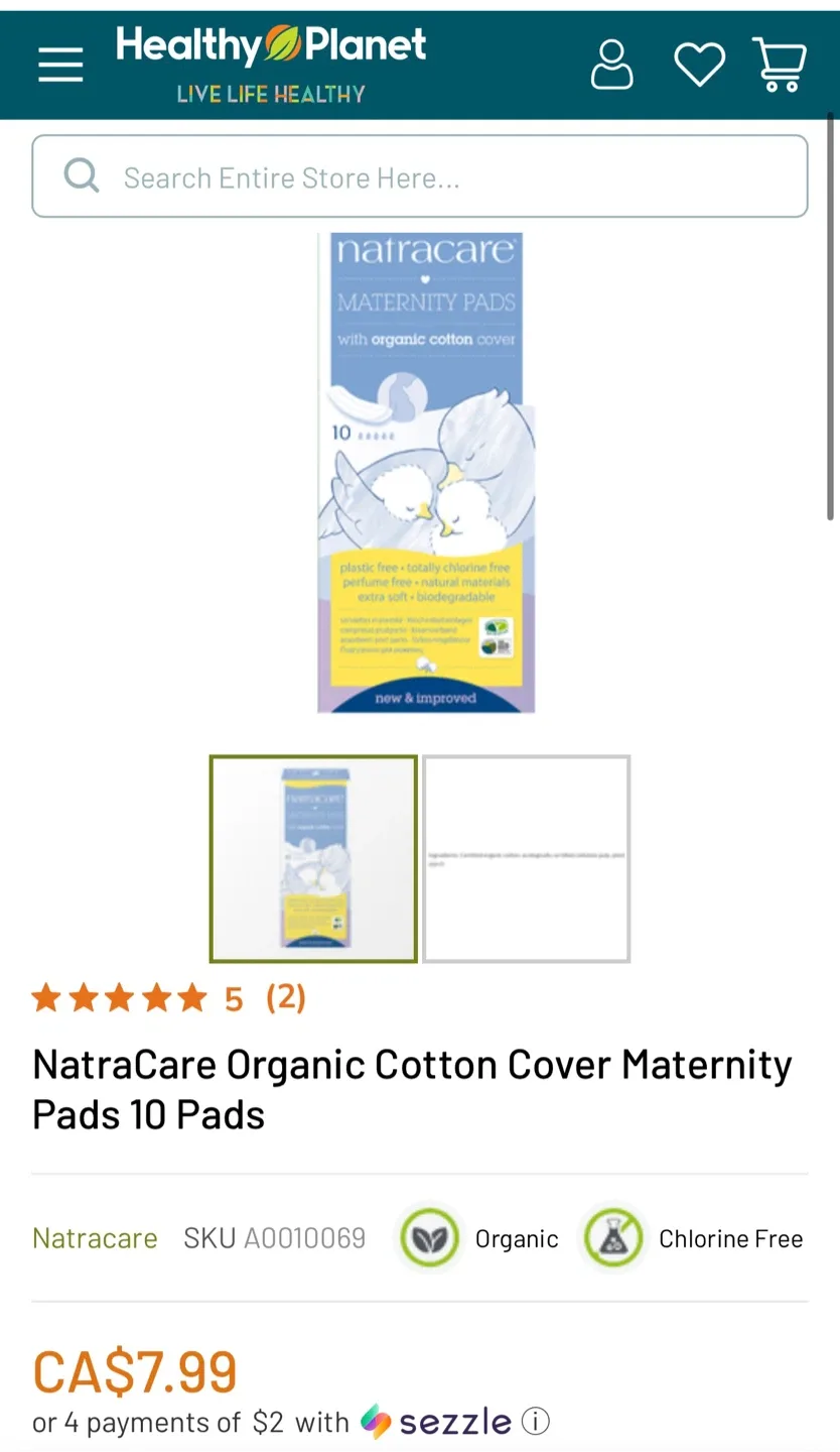 Natracare Organic Cotton Maternity Pads - 10 Count image indicator(3)