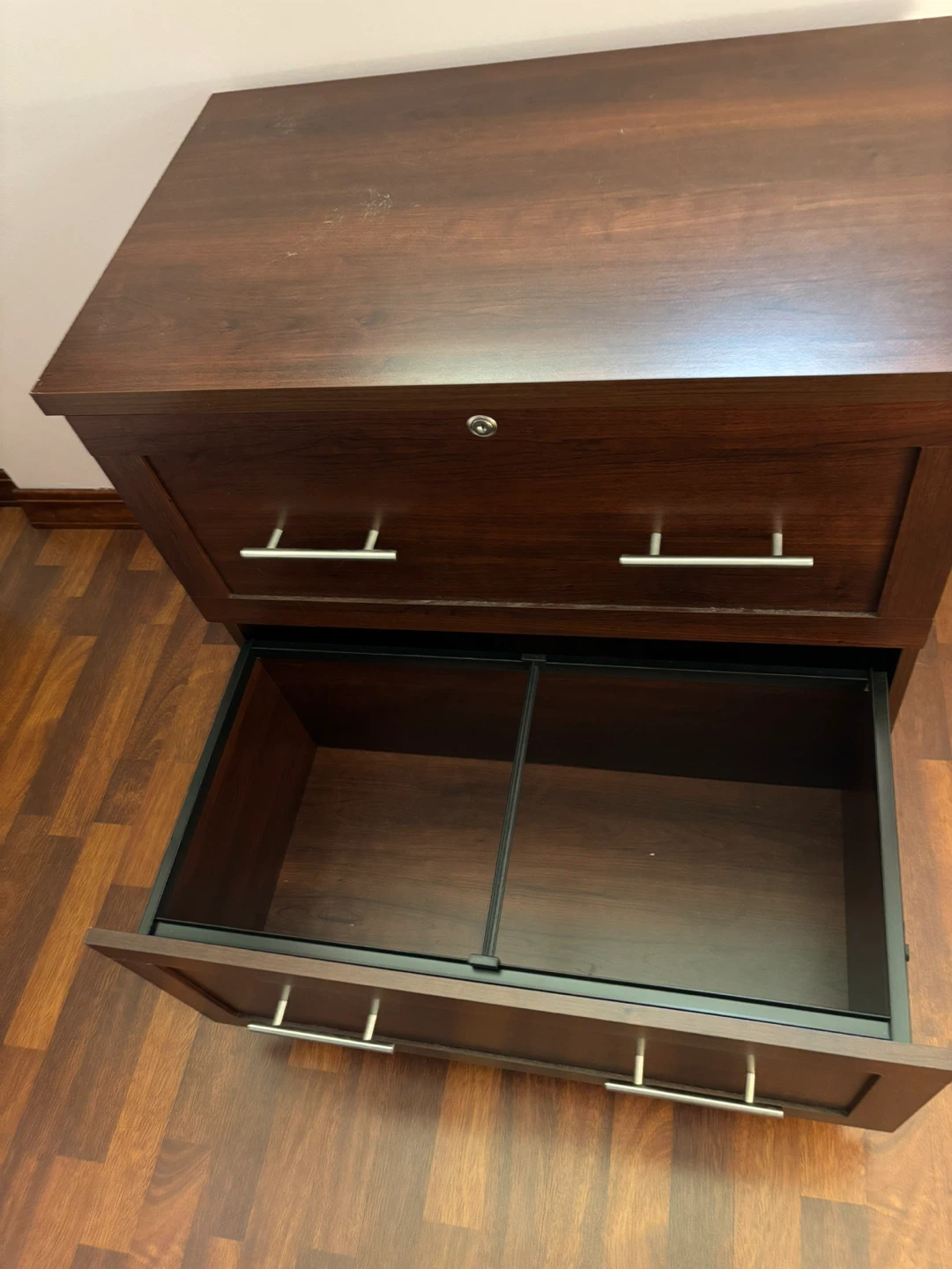 Brown Wood Lateral File Cabinet - photo 3