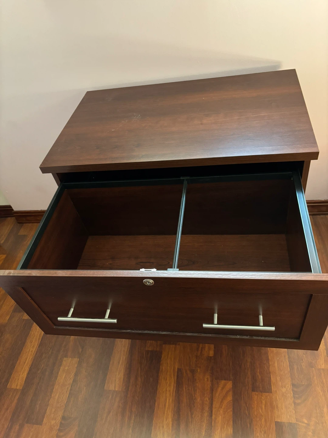 Brown Wood Lateral File Cabinet - photo 4