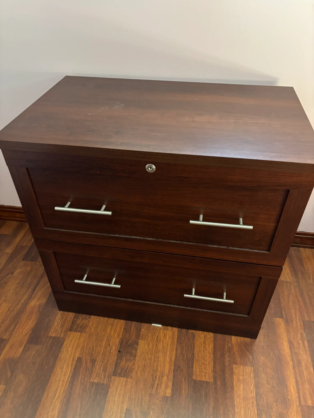 Brown Wood Lateral File Cabinet