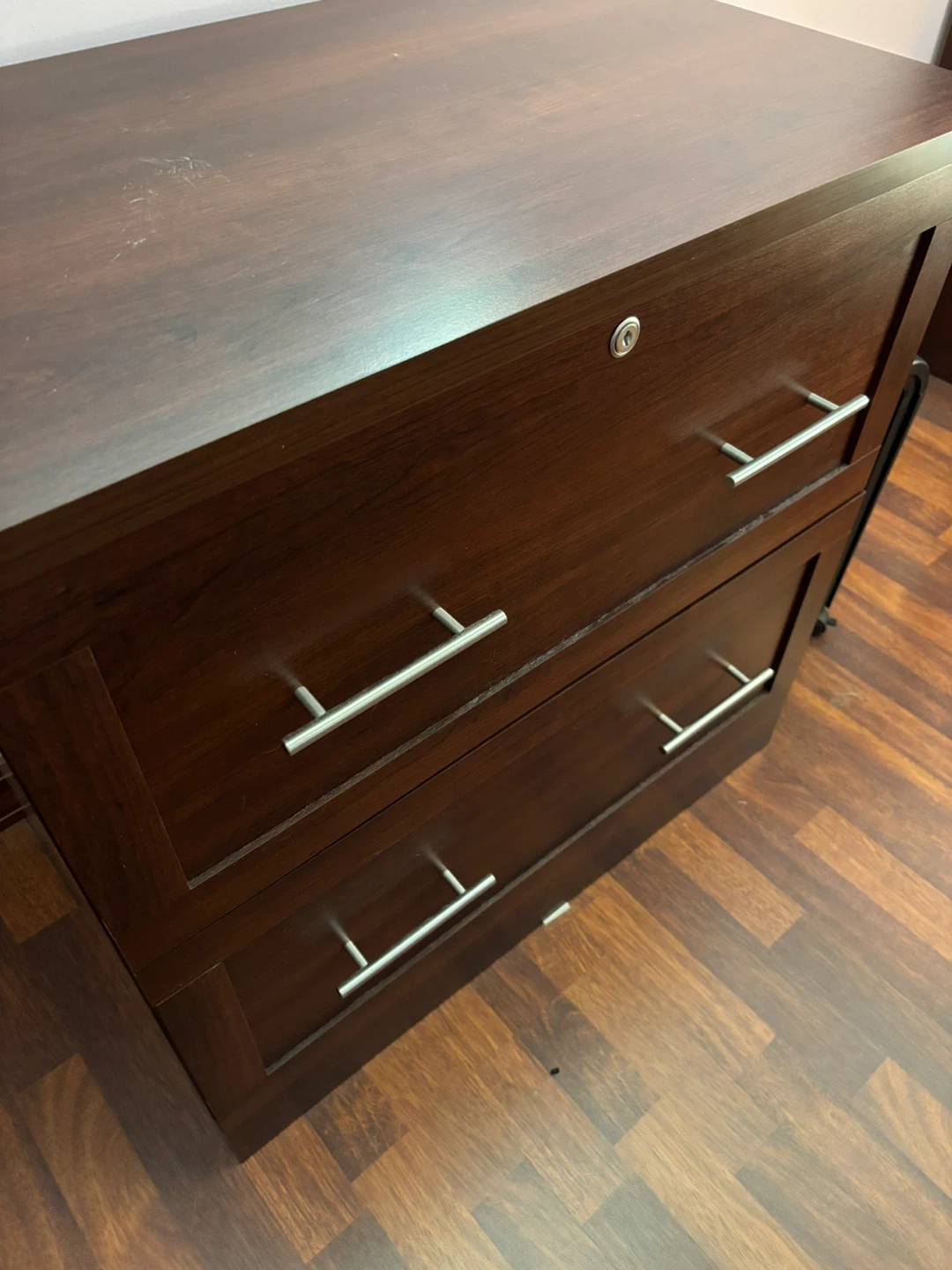 Brown Wood Lateral File Cabinet - photo 2