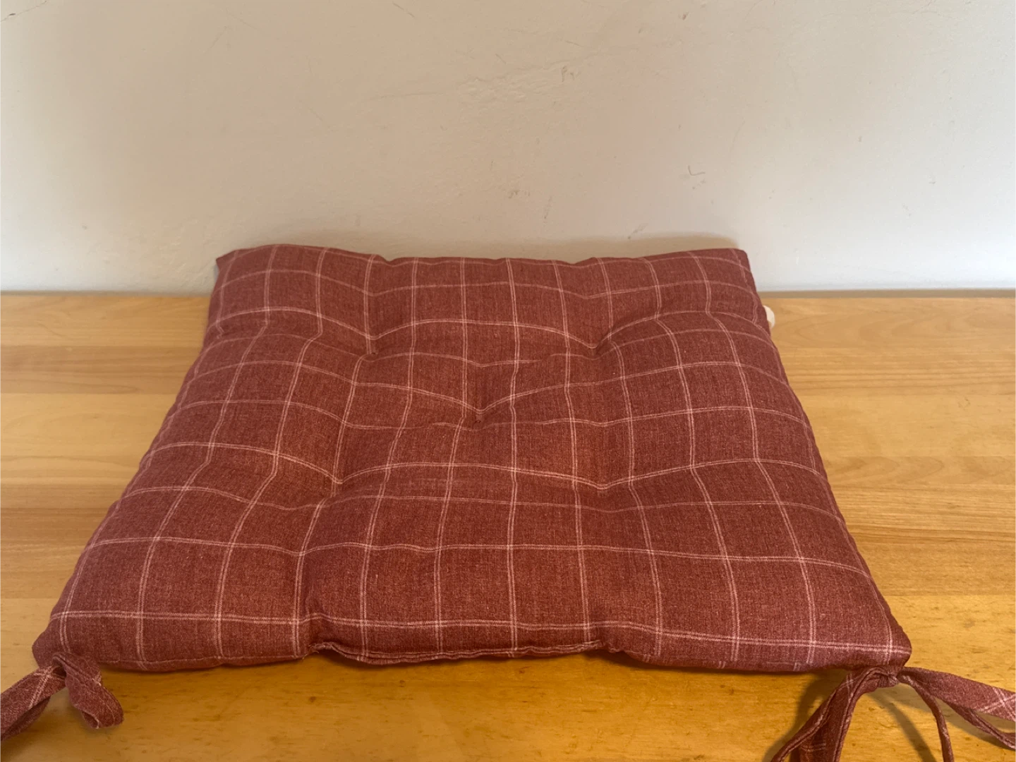 Red Plaid Chair Cushion