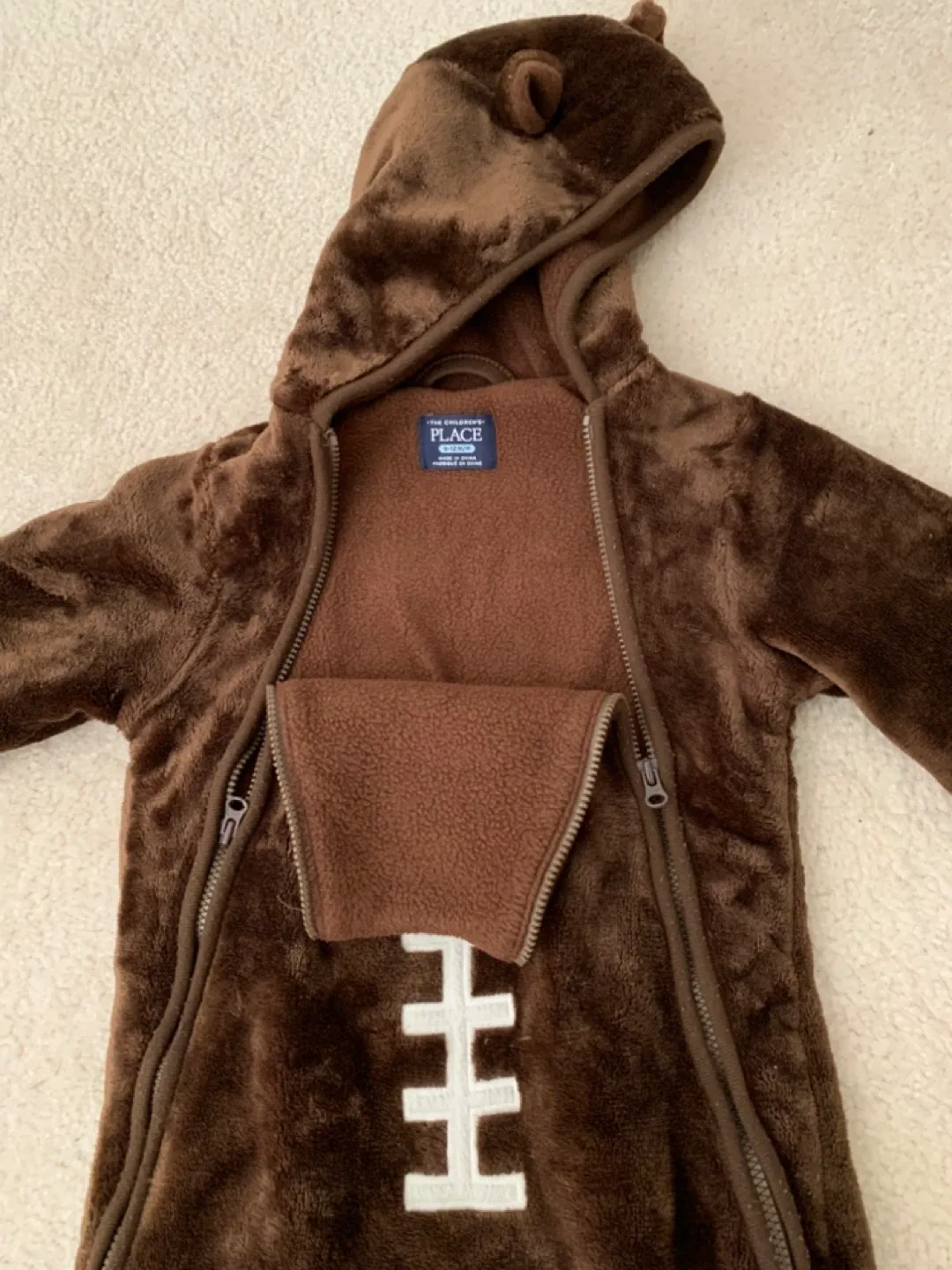 The Children's Place Brown Bear Football Onesie image indicator(2)