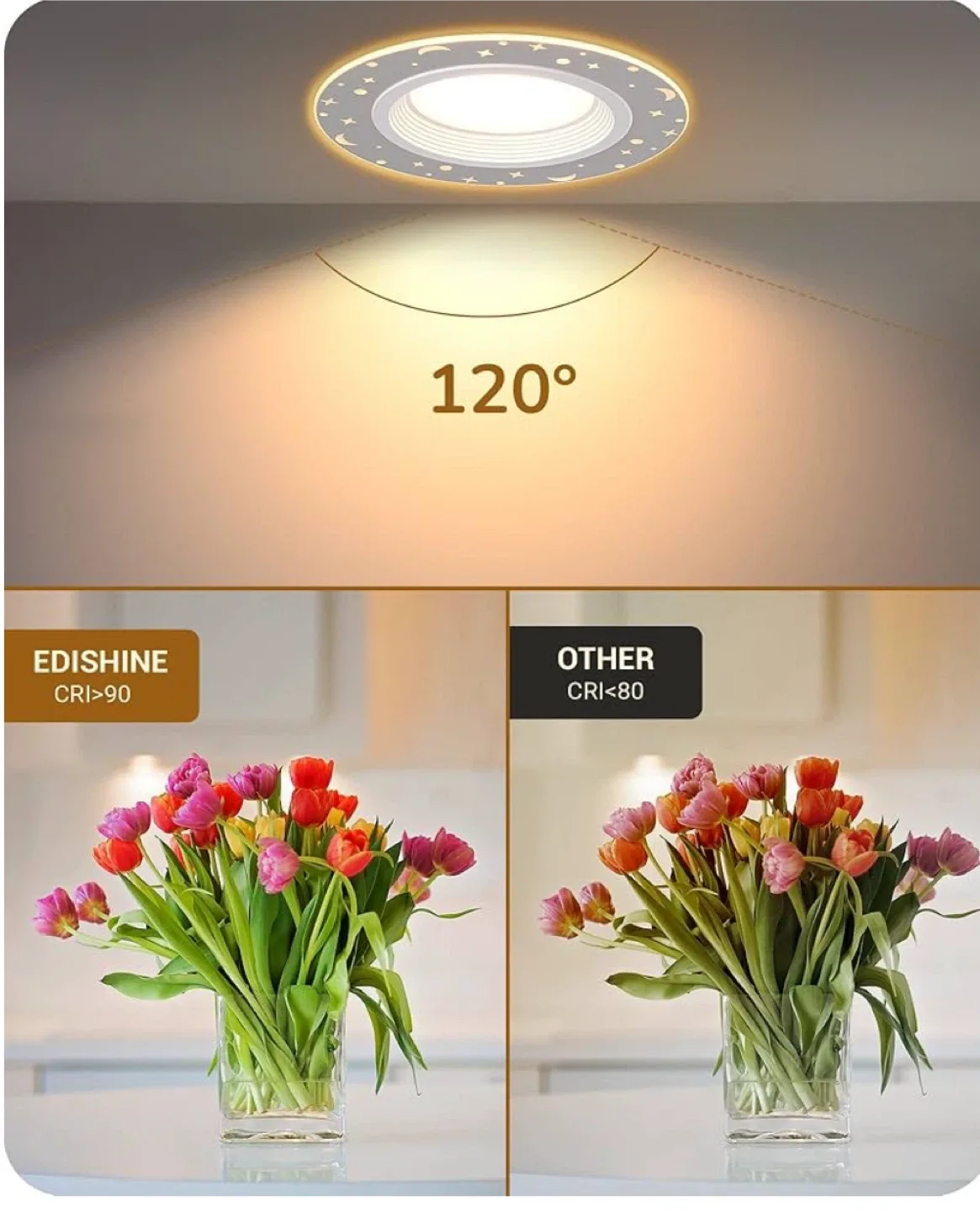 EDISHINE Recessed Lighting 11.81" Dimmable image indicator(3)