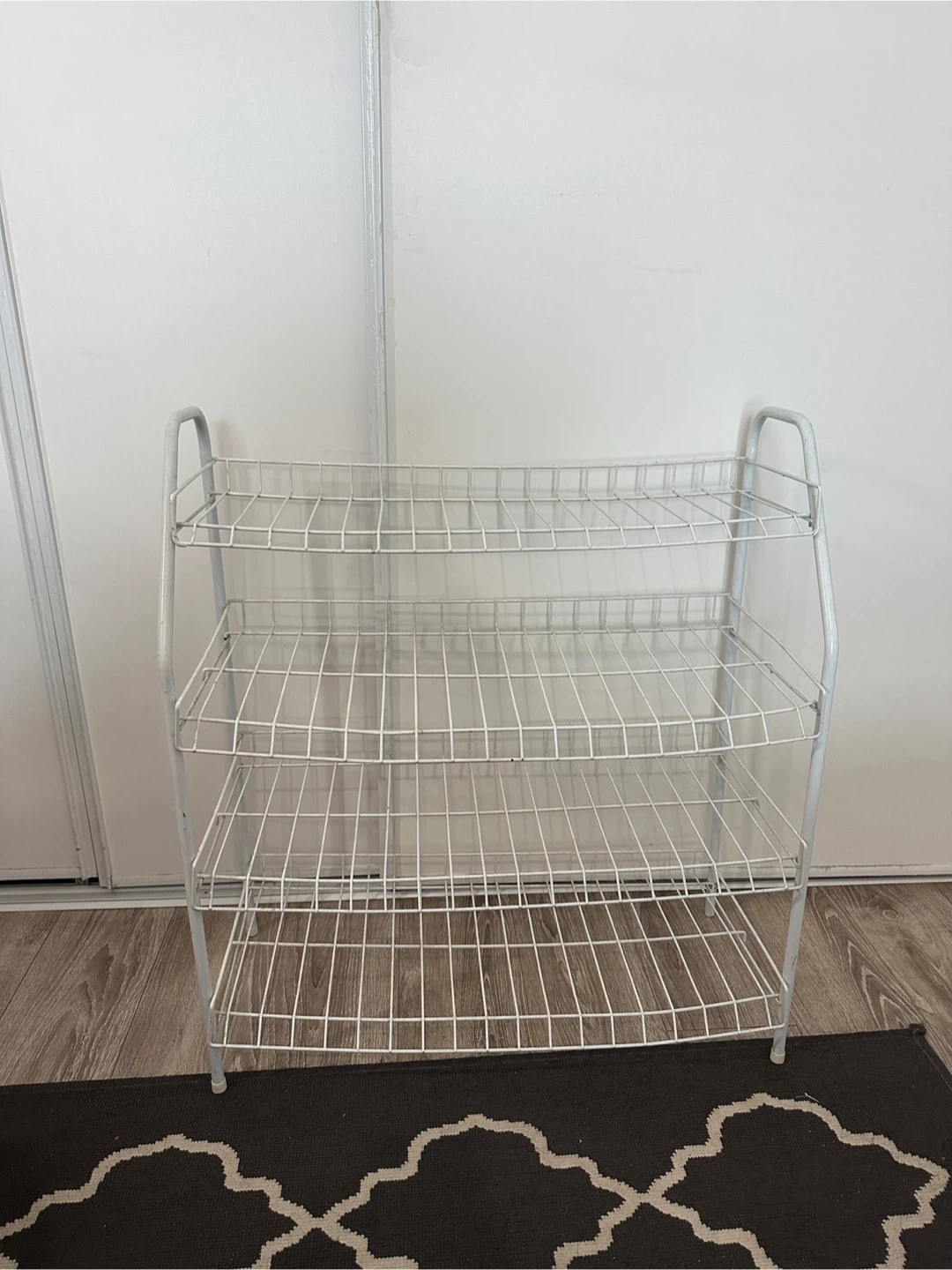 Shoe rack - White Metal Wire shoe rack