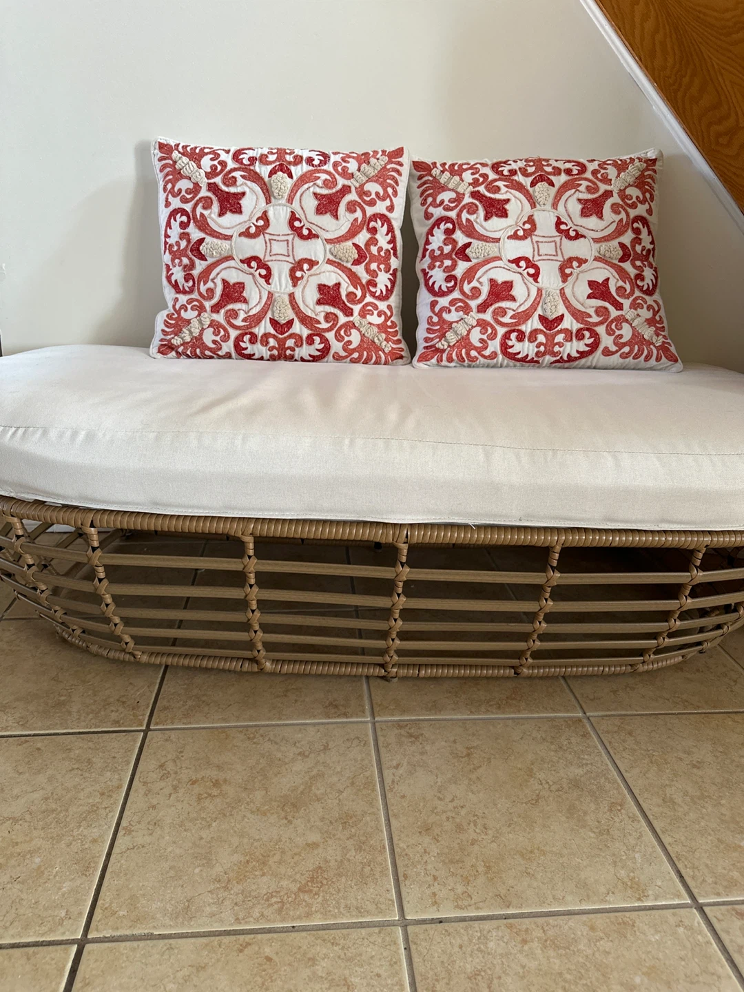 Wicker Bench with Cushions - photo 2