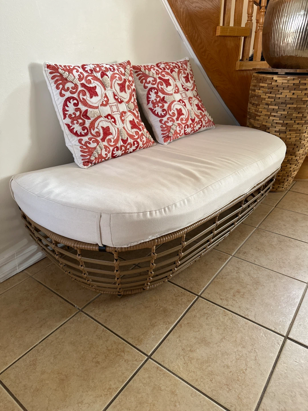 Wicker Bench with Cushions - photo 3