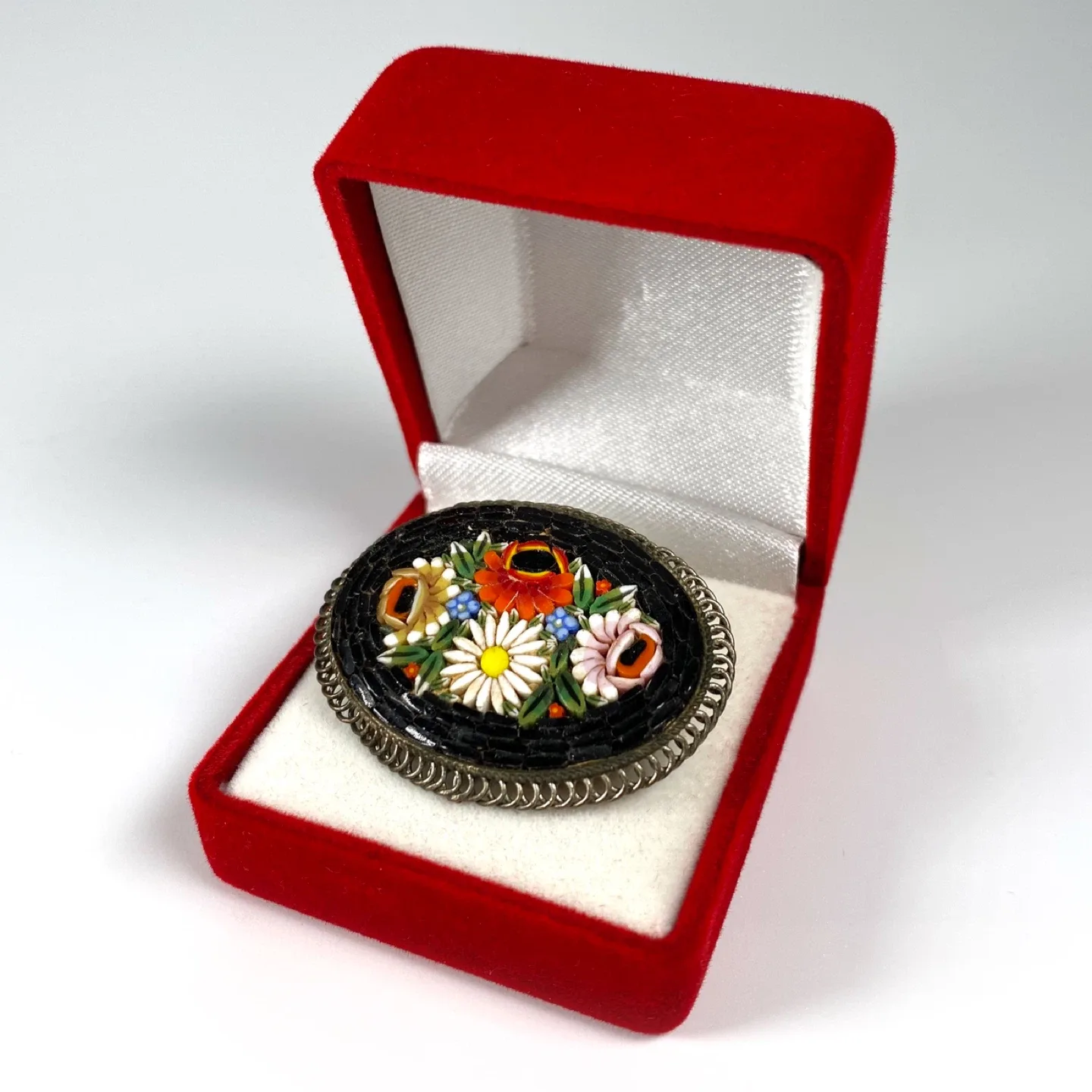 Vintage Italian Micro Mosaic Brooch thumbnail