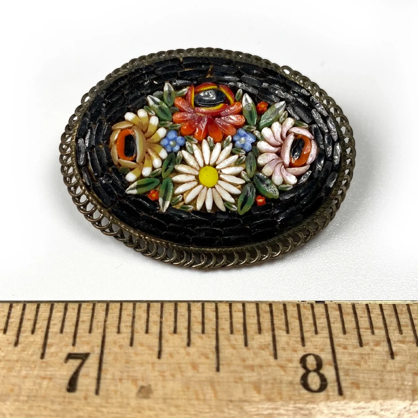 Vintage Italian Micro Mosaic Brooch image indicator(4)