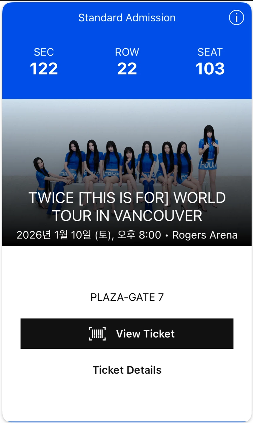 TWICE World Tour Vancouver Tickets - Section 122 - photo 2