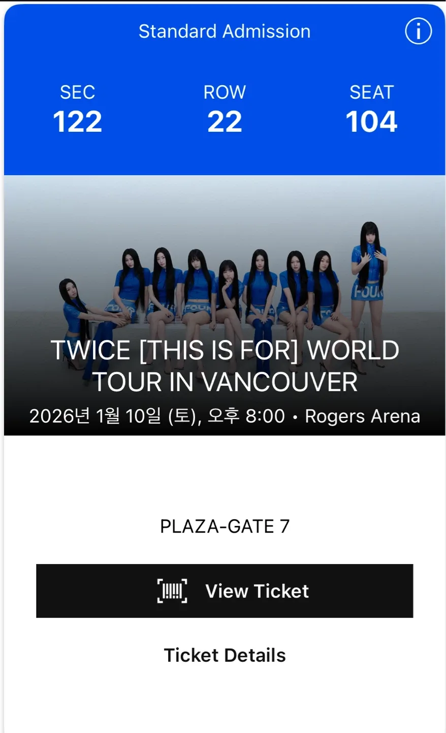 TWICE World Tour Vancouver Tickets - Section 122 image indicator(3)