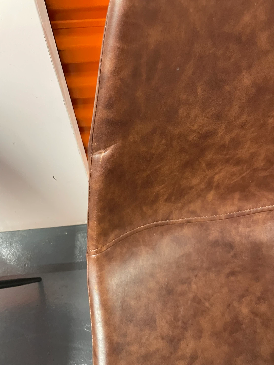 Brown Faux Leather Dining Chairs - Set of 2 - photo 3