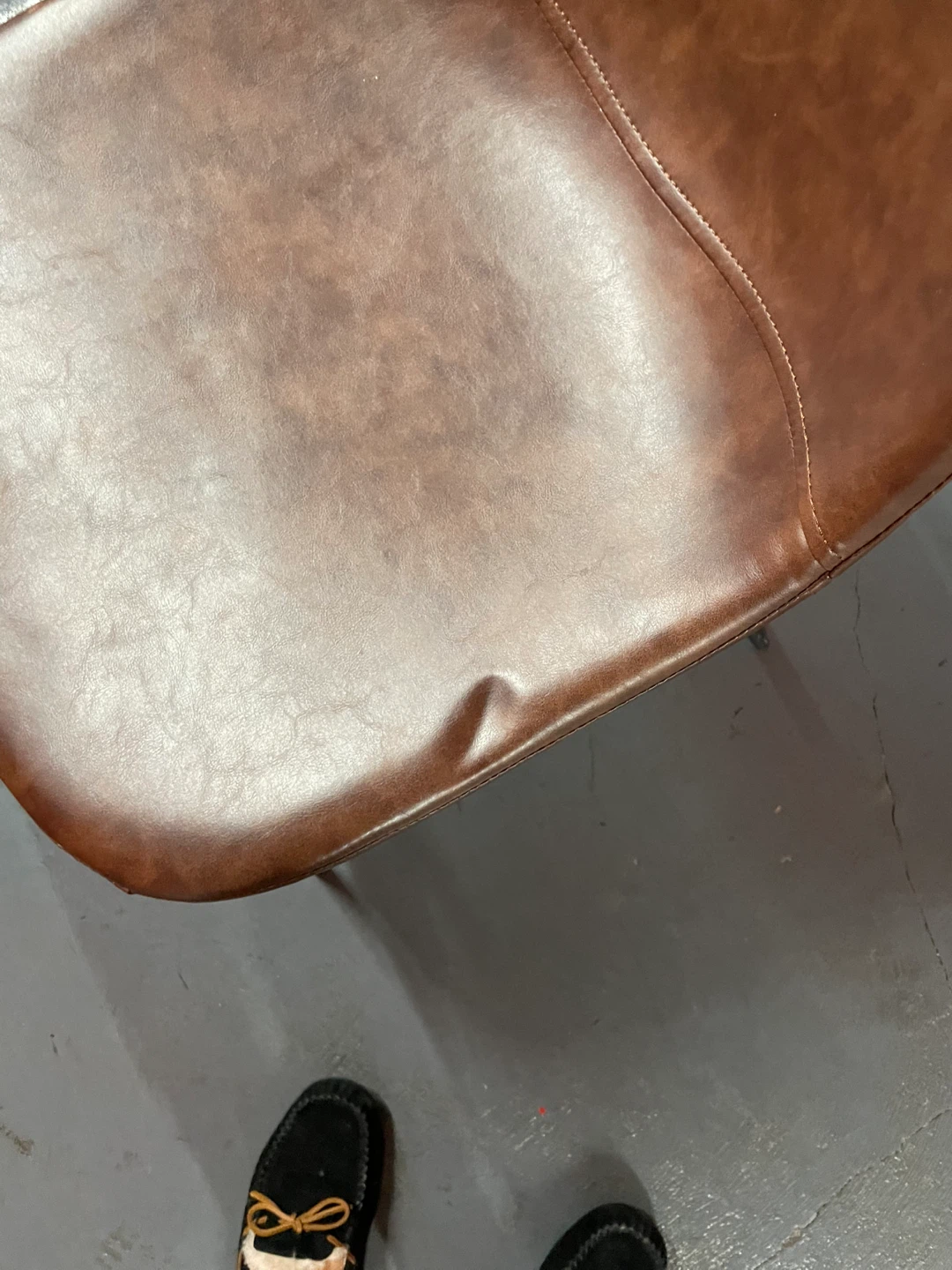 Brown Faux Leather Dining Chairs - Set of 2 - photo 4