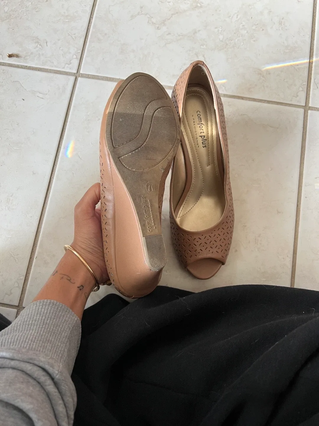 Comfort Plus Brown Wedge Shoes image indicator(4)