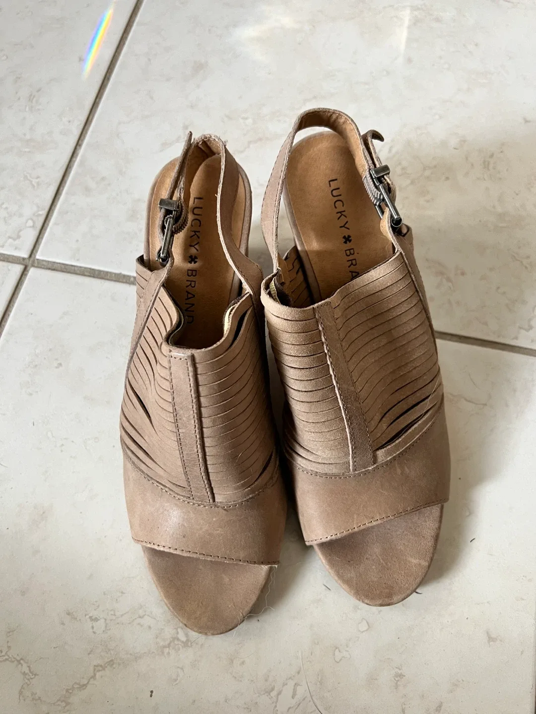 Lucky Brand Open Toe Heels - Size 7.5 image indicator(2)