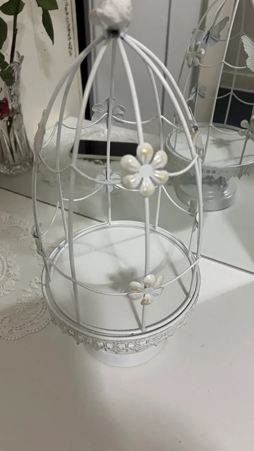 Decorative White Bird Cage image indicator(2)